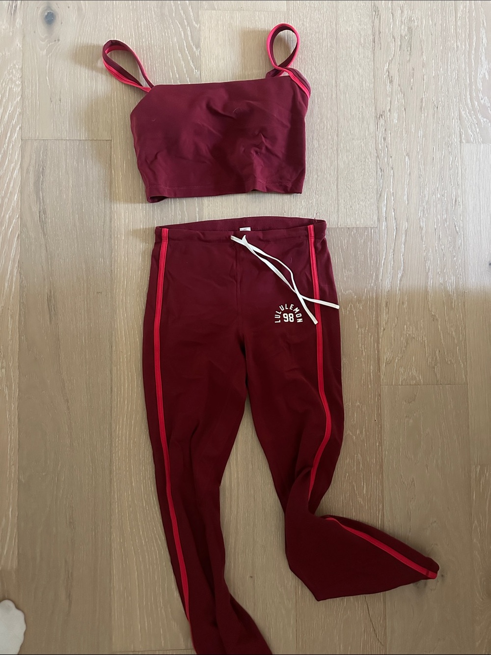 lululemon athletica Burgundy Two-Piece Set